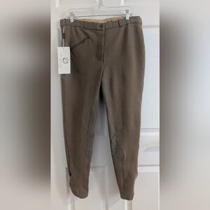 NWT Elation Red Label Women’s Breeches 36L -14 US Taupe Brown Riding Pants Horse